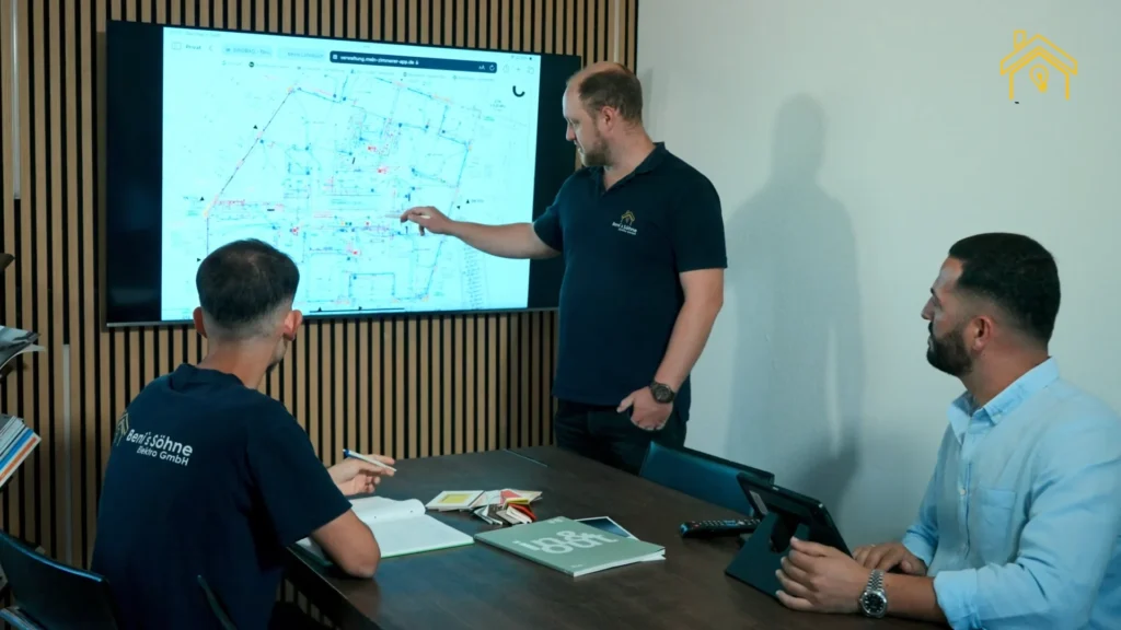 Team von Beni’s Söhne Elektro bei der Planungsbesprechung